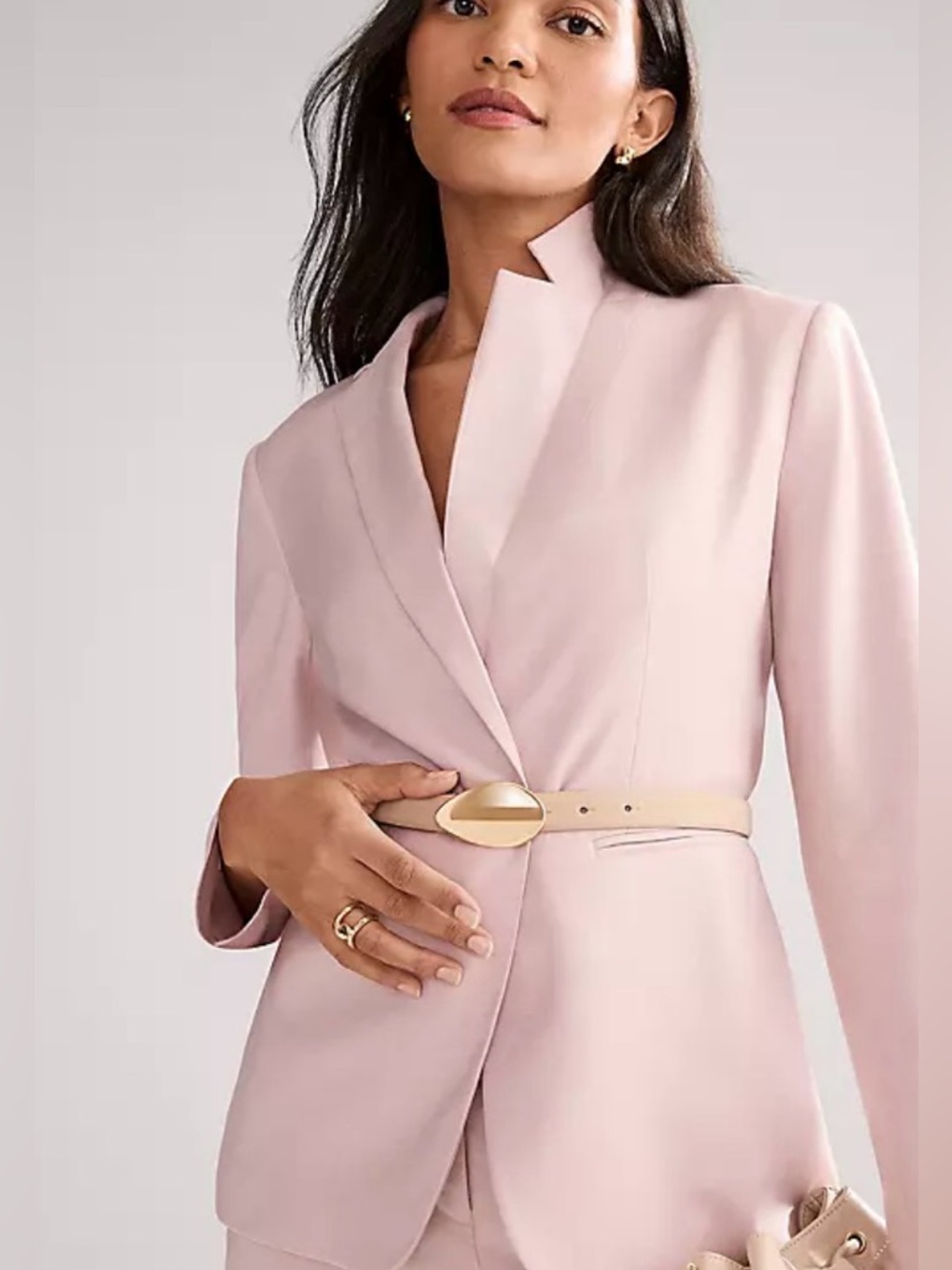 Ann Taylor Blush Sand Single-Button Blazer - Picture 3 of 9